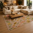 thumbnail image 3 of Gelasgo Bee and Flower Velvet Area Rug, Floral Botanical Decorative Carpet, Soft Indoor Floor Mat for Bedroom Living Room Nursery Kids Room Office Home Decor, 3 of 5