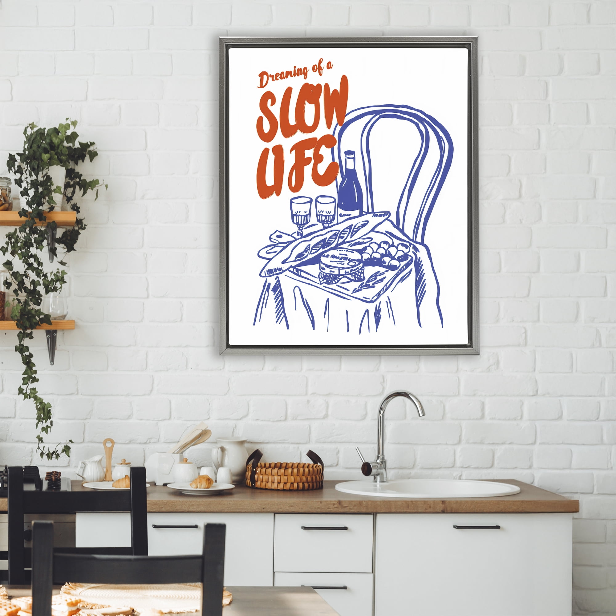 Stupell Industries Dreaming Of A Slow Life Gray Framed Floater Canvas Wall Art, design by The Prints Vibe