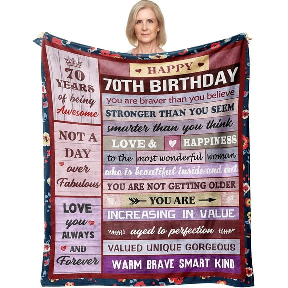 LHSHID 70th Birthday Gifts for Women Blanket Best Gifts for 70 Year Old Woman Gifts for 70th Birthday Woman 70 Year Old Birthday Gifts for Women 70th Birthday Gift Ideas for Mom Grandma 30"x40"