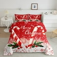 thumbnail image 2 of Feelyou Christmas Candy Teens Queen Comforter Set, Winter Snowflake Bedding Sets, Merry Christmas Reversible Bedding Comforter Set, Microfiber Bedroom Decor,3 Pieces, 2 of 8