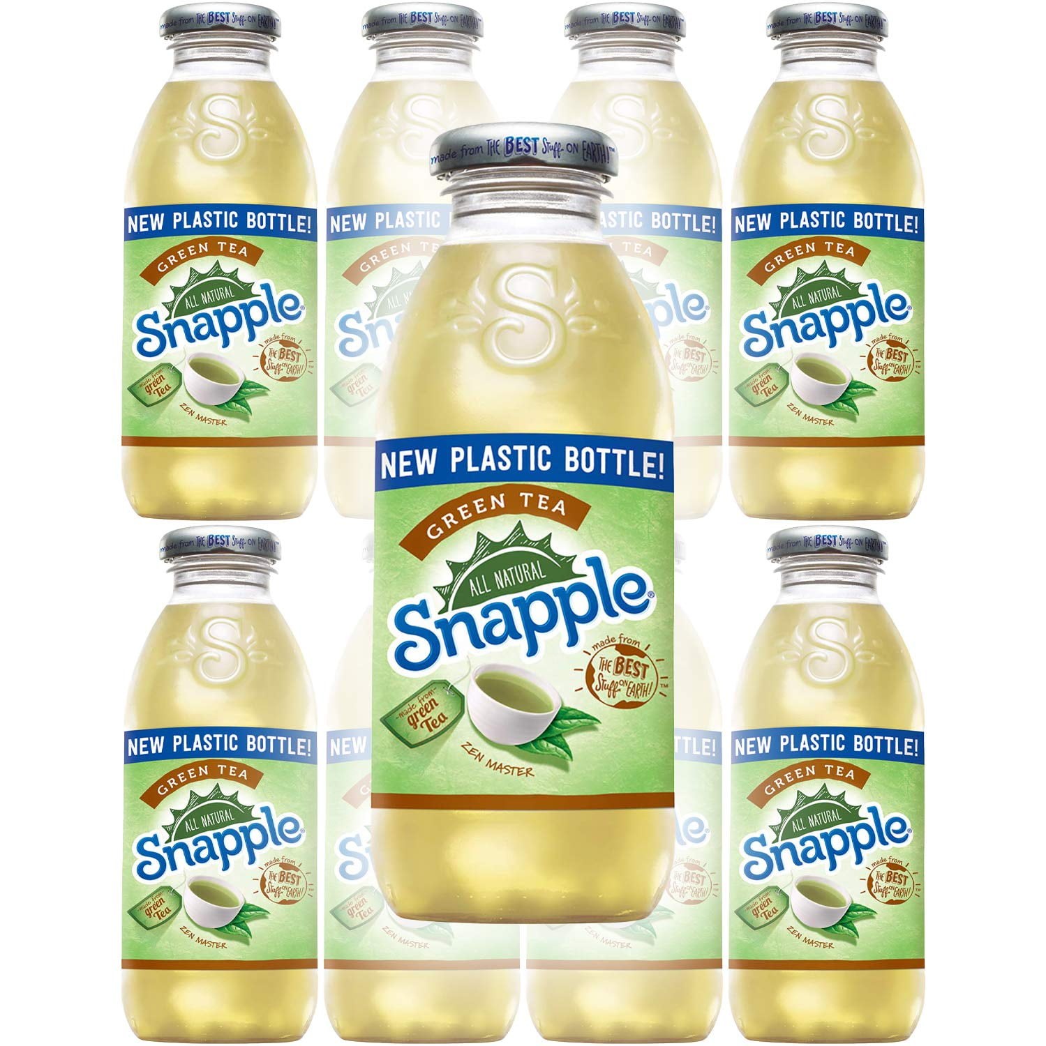 Snapple Green Tea, All Natural, 16 Fl Oz (Pack of 8, Total of 128 Fl Oz)