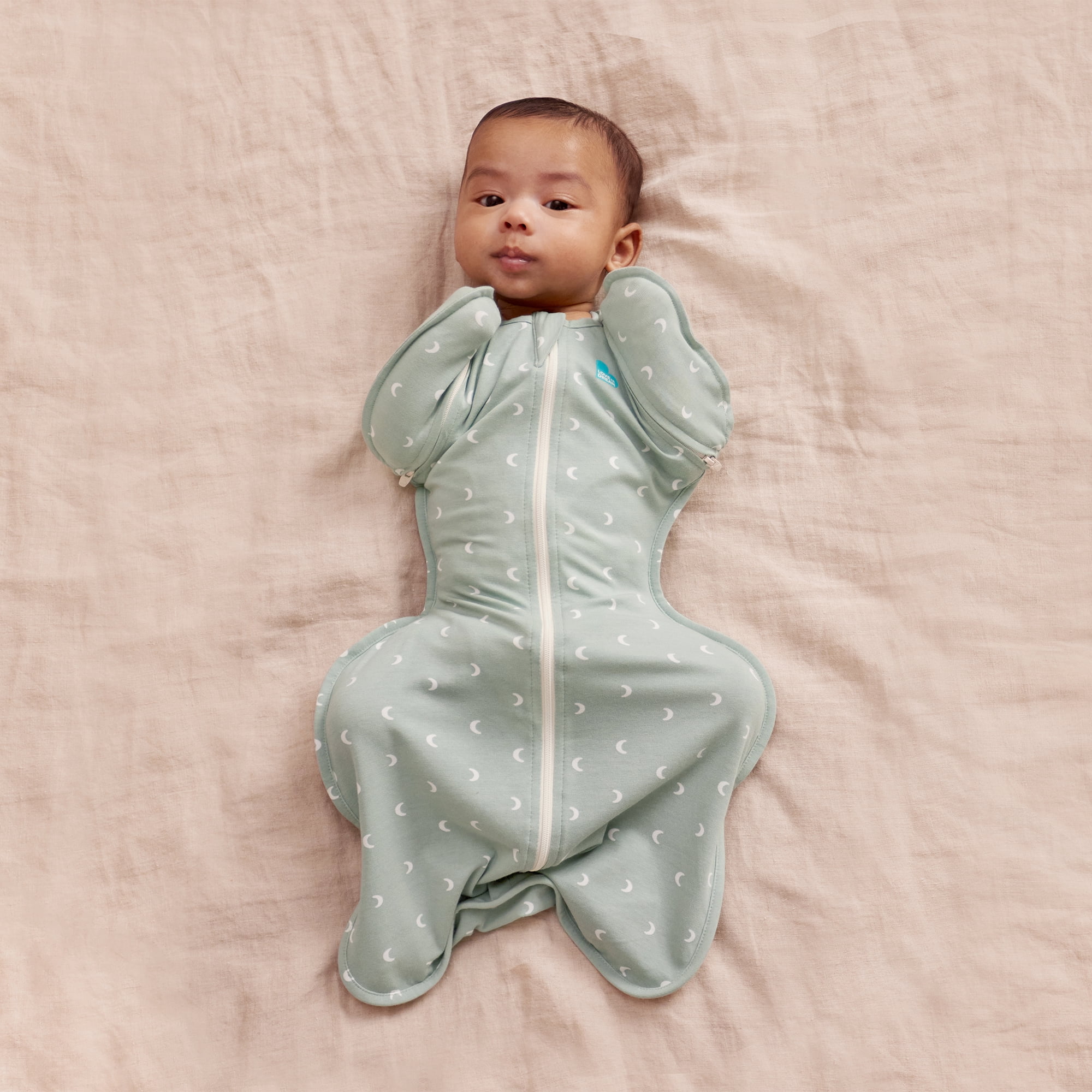 Love to Dream Swaddle UP Transition Baby Sleep Bag 1.0 TOG, Zip-Off Wings, Medium 13-19 lbs, Olive Moon
