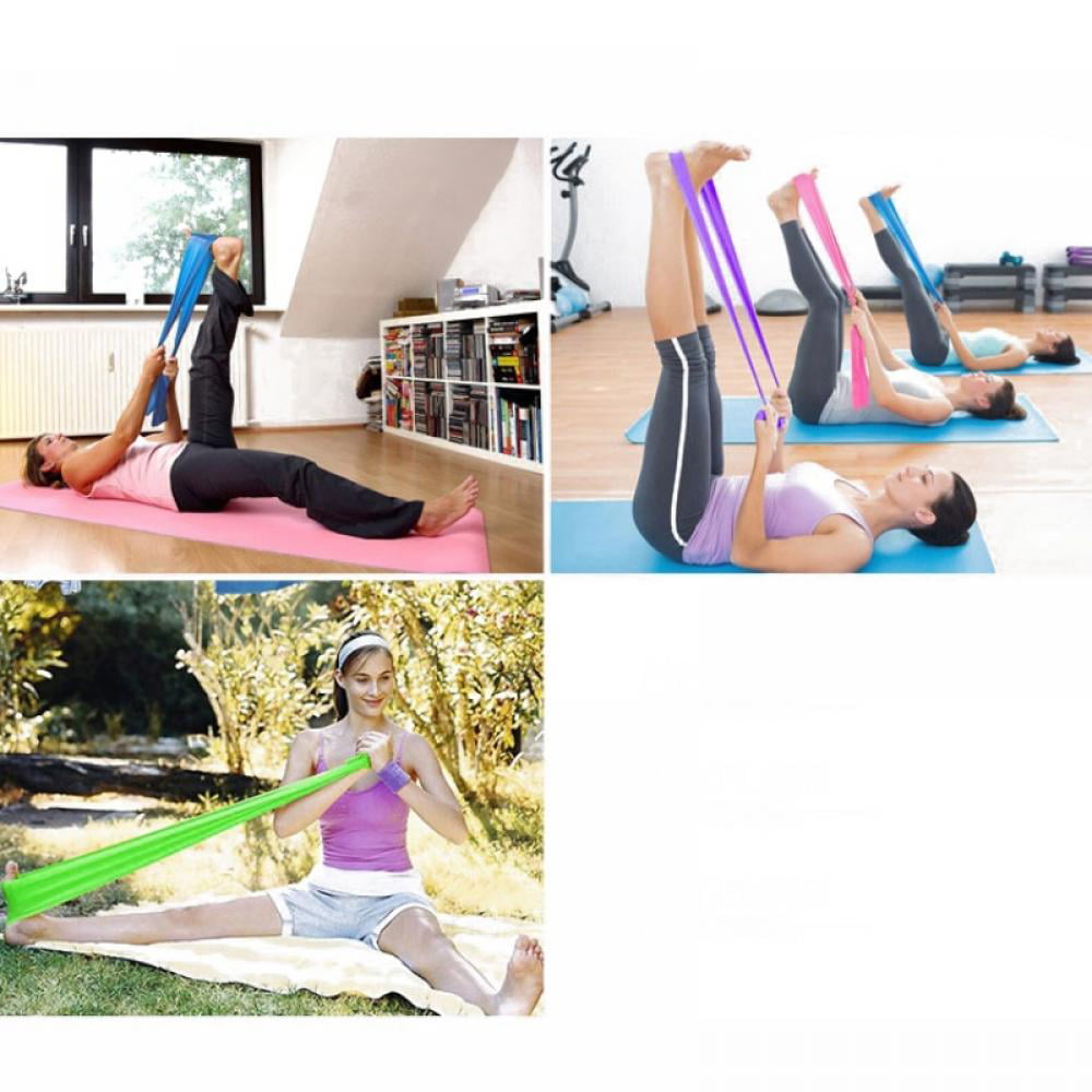 1.5m Elastic Yoga Pilates Rubber Stretch Resistance Exercise Fitness Band Belt 