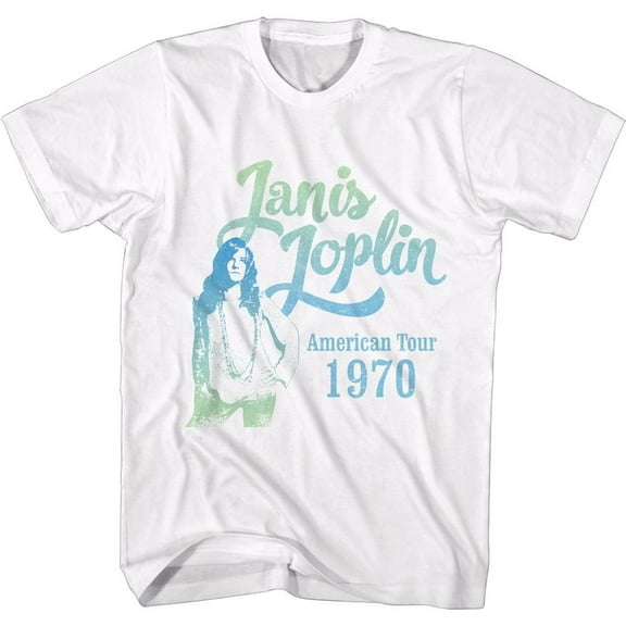 Janis Joplin Gradient White Adult T-Shirt