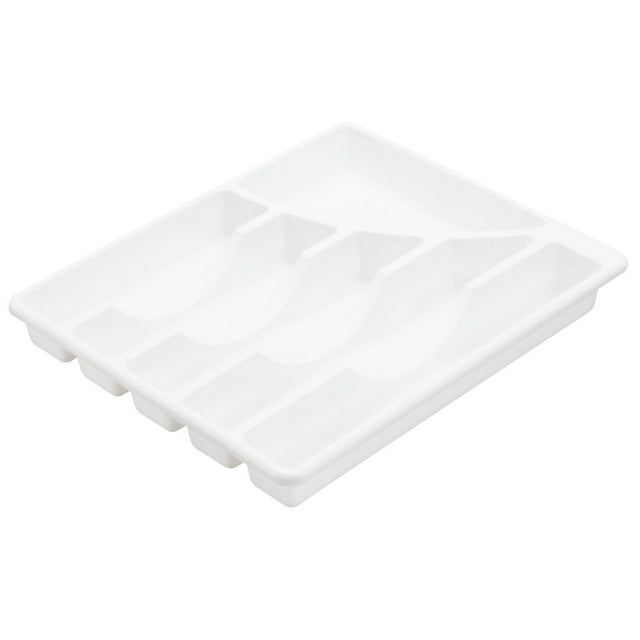 Plateau de coutelleries de Sterilite en blanc à 5 compartiments