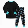 thumbnail image 5 of TOWED22 Kids Boys Pajama Set 2Pcs Long Sleeve Crewneck Top with Pants Elastic Waist Cotton Print Sleepwear Fall Winter 6-12 Months 12-24 Months 2t 3t 4t 5t 6t 7t 8t 9t Children,Mint Green,4-5 Y, 5 of 6