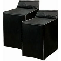 2Pack Washer and Dryer Covers, Portable Washer Cover with Zipper Design Dustproof Waterproof Laundry Covers for Washer and Dryer, Washing Machine Cover Fit for Most Top Load Machine(Black)