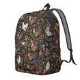 thumbnail image 2 of Rooster and Foliage Black Pattern Backpack for School, Cute School Bag with Adjustable Shoulder Straps and Padded Back, 15.7"x11.8"x5.5", 2 of 5