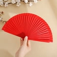 thumbnail image 4 of WINDLAND Wood Hand Fan Spanish Solid Color Folding Fan for Parties and Weddings Gift, 4 of 21