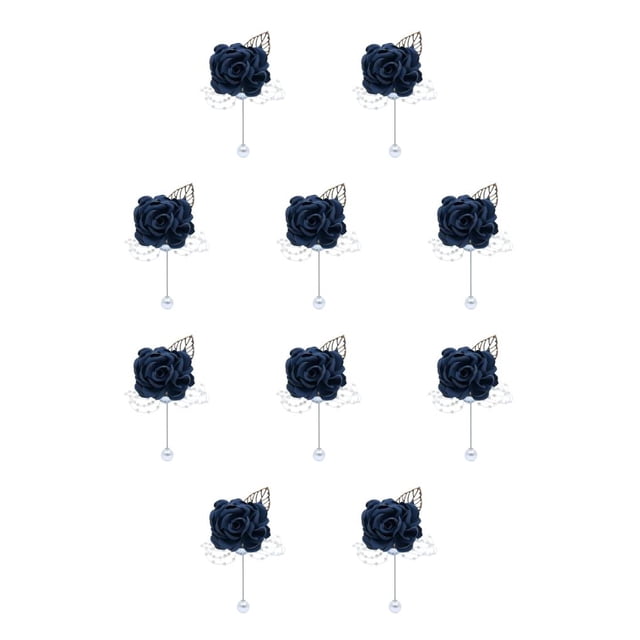Naiovety El ramillete exquisito de poliéster añade un toque de color al conjunto de boda Broches delicados y refinados azul oscuro azul oscuro 10Conjunto