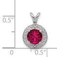thumbnail image 4 of 925 Sterling Silver Rhodium Plated Diamond and Created Ruby Pendant, 4 of 7