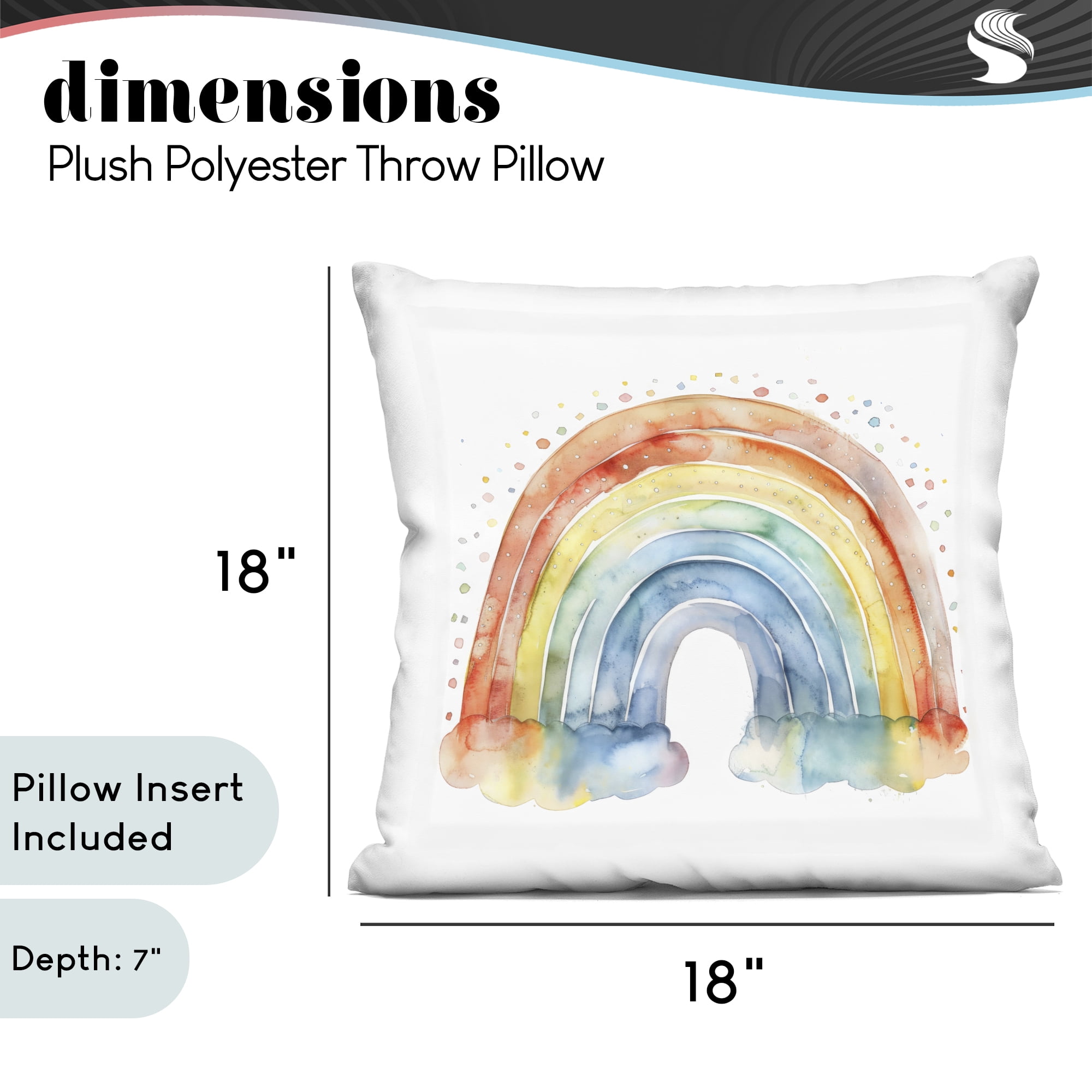Stupell Industries Colored Rainbow Clouds Decorative Printed Throw Pillow, design by Creative Studio
