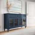 thumbnail image 5 of Jofran 58" Glass Door Sideboard Cabinet–Cottage Transitional Buffet, Adjustable Shelves, 5 of 11