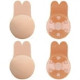 thumbnail image 1 of 2 Pairs Sticky Bra Adhesive Invisible Bra, Backless Strapless Reusable Push Up Lift Nipple Covers for Women, 1 of 7