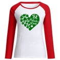 thumbnail image 4 of QIPOPIQ T-Shirts à Manches Longues pour Femmes Col Rond T-Shirts de la Saint-Patrick T-Shirts Imprimés Trèfle de Printemps T-Shirt Vert Chanceux Tunique Patchwork Offres de Vacances, 4 of 6