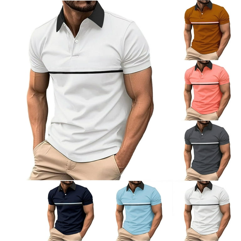 Fashion Striped Patchwork Turndown Collar Tops Fashion Striped Patchwork Turndown Collar Tops