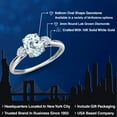 thumbnail image 2 of Gem Stone King 10K White Gold Sky Blue Aquamarine and White Moissanite 3-Stone Ring for Women | 1.40 Cttw | Oval 8X6MM | Gemstone March Birthstone | Size 6, 2 of 6