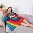 thumbnail image 5 of Oversized Wearable Blanket Hoodie,Colorful Tie Dye Pattern Sherpa Blanket Hoodie with Super Pockets,Super Warm Fuzzy Pullover for Women & Men, 5 of 6