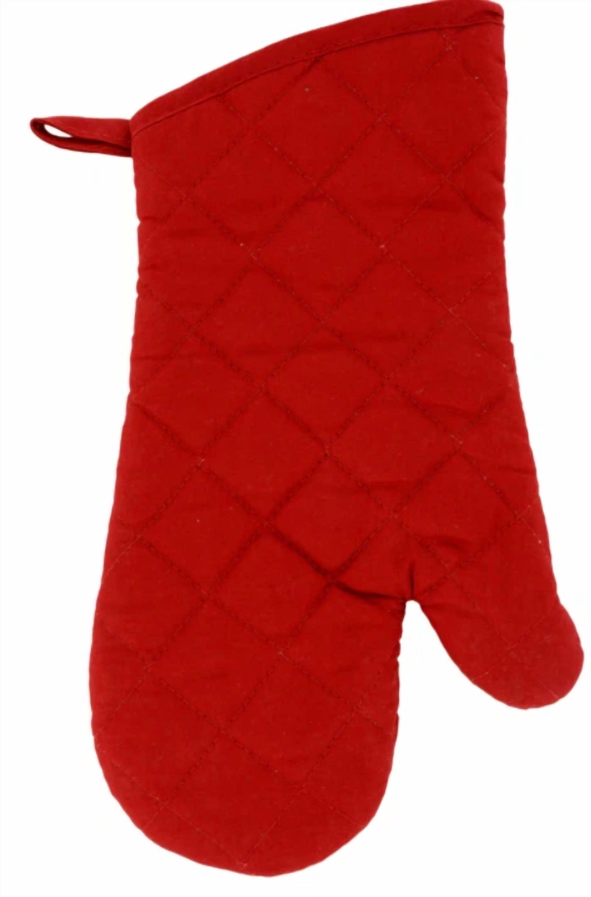 Home Collection Oven Mitt 100% Cotton ~ Red