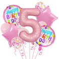 thumbnail image 1 of Globos de aluminio JBCAONTIA para decoración de fiesta de quinto cumpleaños, color rosa, 1 of 4