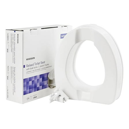 Raised Toilet Seat with Dual Locks, Fits Most Standard Toilets, 4 in H, 400 lbs Weight Capacity, 1 Count