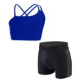 thumbnail image 5 of Miutii Kids Girls Sports Yoga Workout Outfits Backless Tank Top Camisole Vest with V-Front Waistband Royal Blue&Black 14, 5 of 9