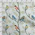 thumbnail image 3 of Soimoi Bird & Flowers PrintCotton Cambric Quilting Fabric Sold by The Yard 42 Inch Wide Medium Weight Cotton Fabric SewingSupplies -Light Green, 3 of 5