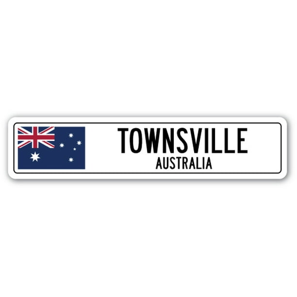 TOWNSVILLE, AUSTRALIA Aluminum Street Sign Or Decal Australian flag