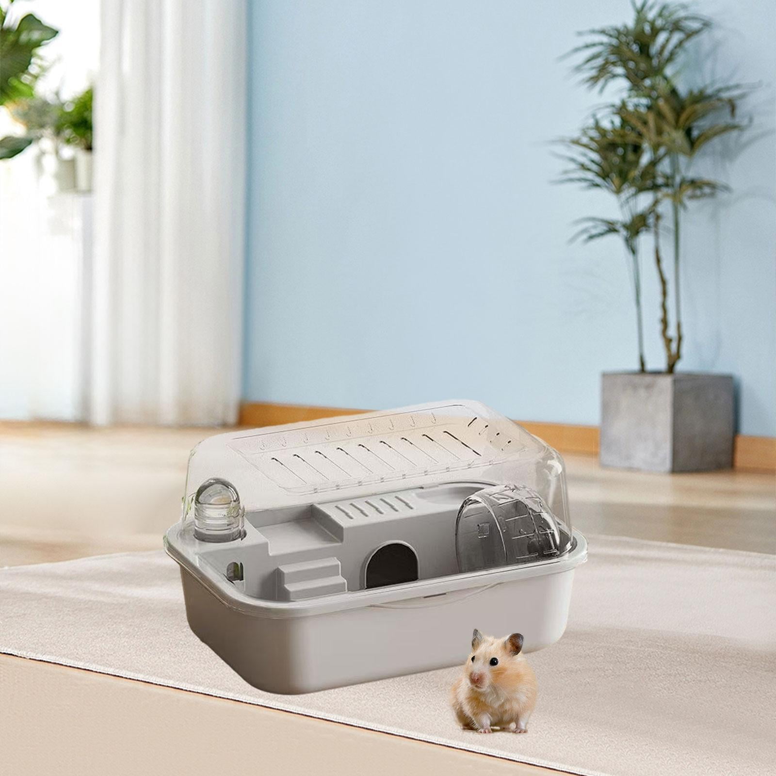 Bothyi Habitat Hamster Cage Castle Breathable with Openable Top Small Animal Cage House grey