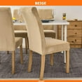 thumbnail image 6 of Velvet Chair Slipcovers Set of 6, 170g Milk Silk (5% Spandex) Stretch Dining Chair Seat Covers, Removable Washable Protectors for Party, Pet Protection, and Home Use (Beige)., 6 of 6