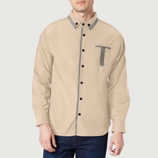 Timegard Mens Shirts Fall Button down Long Sleeve Shirts Drop Shoulder Work Business Casual Loose Tops