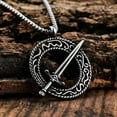 thumbnail image 3 of K-KED Mens Stainless Steel Circle Sword Pendant Necklace-default, 3 of 6