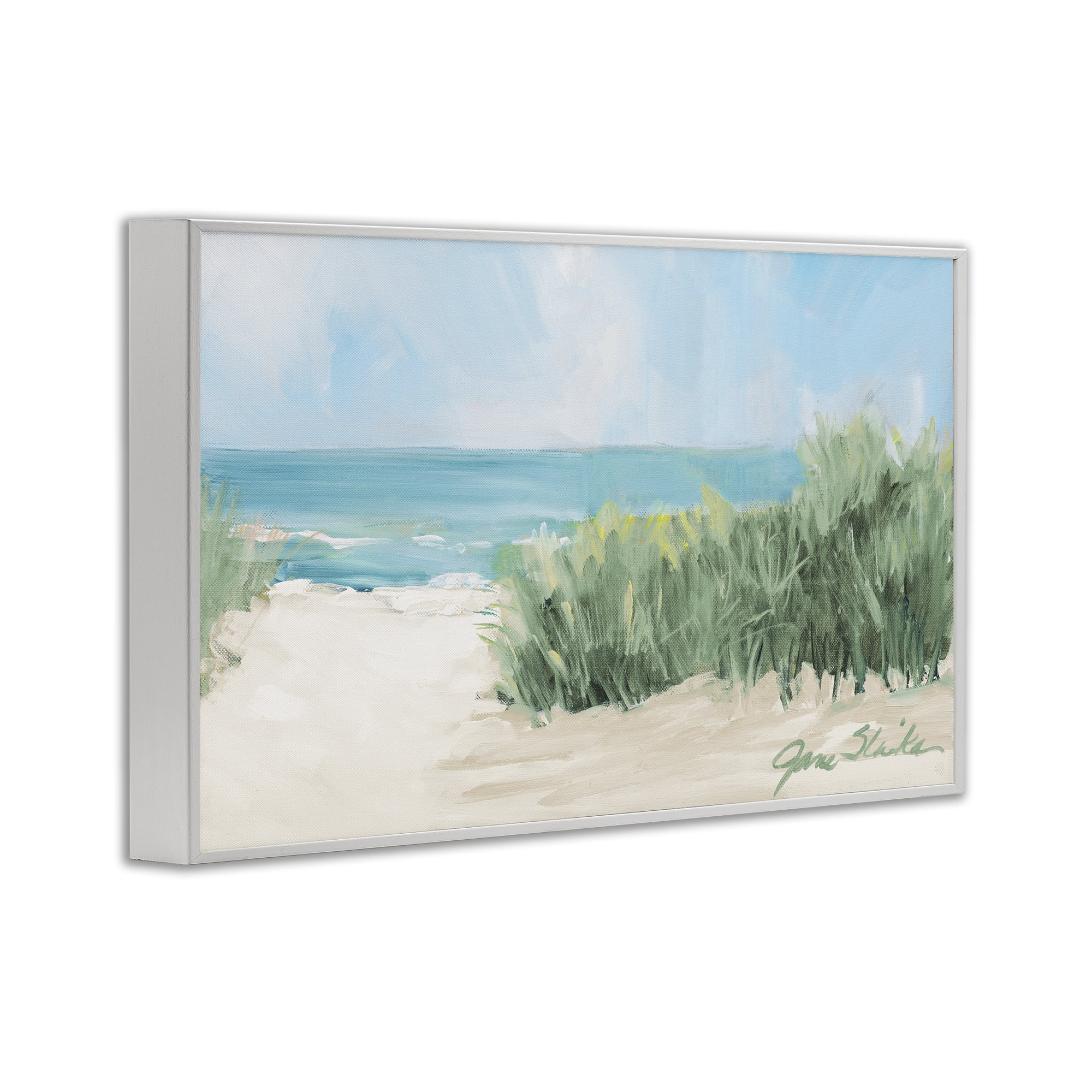 Stupell Industries Soothing Beach Day White Framed Giclee Art, design by Jane Slivka