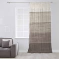 thumbnail image 3 of Brown Beige Ombre Semi Sheer Curtains Drapes for Living Room, Bedroom, French Doors Window 54 Inches Long, Farmhouse Vintage Wooden Striped Rod Pocket Chiffon Curtain Drapery Voile Draperies Panel, 3 of 6
