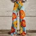 thumbnail image 2 of Arnsht Women's Fashion High Waist Stretch Denim Pants Casual Streetwear Vintage Flowers Printed Baggy Jeans Orange XXXXXL, 2 of 6
