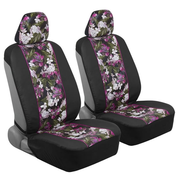 BDK Catalina Flower Seat Covers for Car SUV Truck Sideless Seat Style