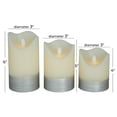 thumbnail image 3 of DecMode 5", 6", 4"H Silver Base Unscented Wax  Flameless Candle with Remote Control (Set of 3), 3 of 8