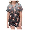 thumbnail image 2 of Hpapadks Newborn Pajamas Kids Christmas Button Down Short Sleeve Shorts Pajama Set Girls Pjs Grey 4-5 Years, 2 of 4