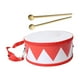 thumbnail image 4 of Tambor de mano de doble cara, juguete Montessori con baquetas, tambor de jazz portátil, bombo rojo blanco, 4 of 9