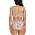 thumbnail image 3 of Wukai Strawberry Cake Women's Bikini Set Two Piece,wimsuit High Waisted V Neck Twist Front Adjustable Spaghetti Straps Bathing Suit-Medium, 3 of 7
