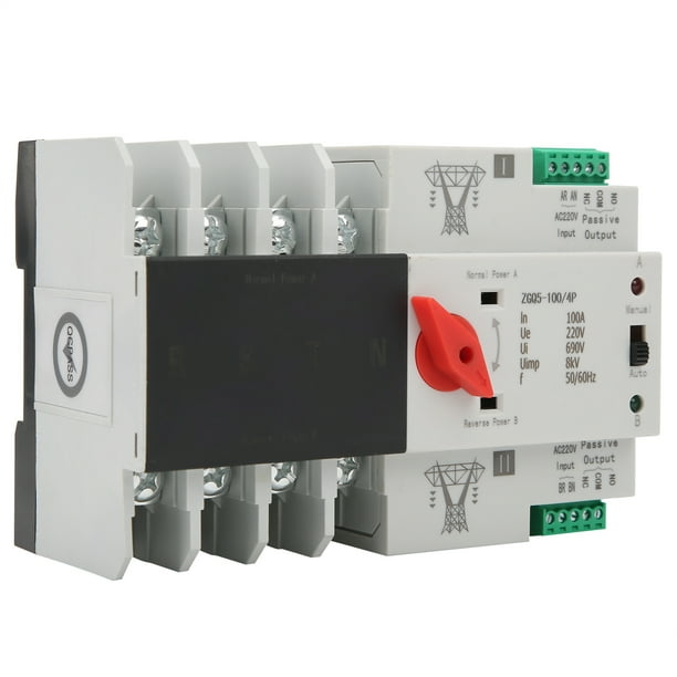 Interruptor de transferencia automática, interruptor de cambio automático de transferencia automática de doble potencia Disyuntor de alimentación electrónico dual elegante y moderno