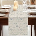 thumbnail image 3 of Blue Easter Table Runner, Spring Farmhouse Vintage Bunny Eggs Beige Washable Cotton Linen Table Runners 60 Inches Long, Dresser Scarf Runner for Coffee/TV Stands/Kitchen/Cabinets 13''x60'', 3 of 9