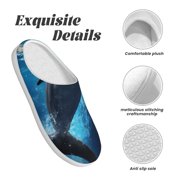 Rateoe Ice Blue Ocean Cute Dolphin Print Women's Men's Cotton Knit Slippers Lightweight Memory Foam Indoor House Shoes with Anti-Skid Sole-44/45