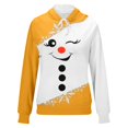 thumbnail image 4 of Fshinging Christmas Snowman Women Hoodie Cute Cartoon Graphic Long Sleeve Festive Pullover Sweatshirt Yellow M, 4 of 5