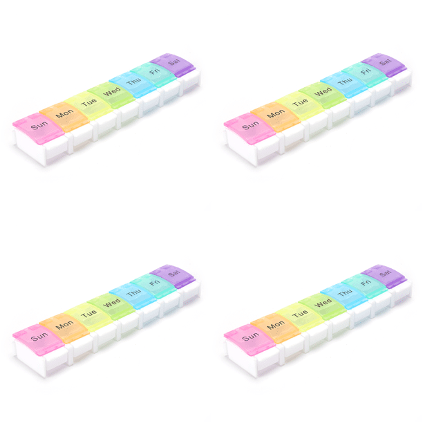 Caja para Pastillas Semanal 7 Días Soporte Tableta Estuche Almacenamiento Contenedor Medicamentos