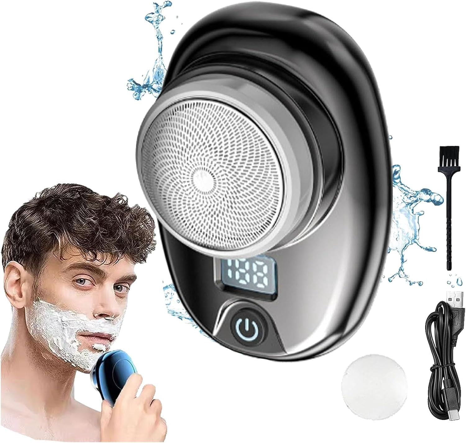 2025 New Mini Electric Shaver, Shaver, Mini Shaver, Mini Portable Shaver for Men,IPX7 Waterproof Wet/Dry,USB Rechargeable Travel Shaver for Travel (Blue)
