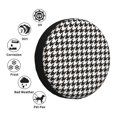 thumbnail image 5 of Gaeub Houndstooth Black And White 14-17in Tire Cover, Spare Tire Cover, for Camper Caravan, Trailer, Car, Truck, SUV, Jeep - 17 inch, 5 of 9