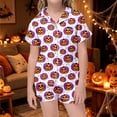thumbnail image 2 of LIIPEE Girls Halloween Graphic Pajamas Short Sleeve Button Down Shirts And Shorts Pajama Sets Kids Holiday Sleepwear 1-14 Years, 2 of 6