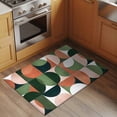 thumbnail image 3 of Rectangle Rug 2x3ft Area Rug, Mid Century Nordic Area Rugs for Living Room Bedroom, Retro Semicircle Green Orange Block Floor Mat Non-Slip Non-Shedding Carpet Indoor Accent Rugs, 3 of 9