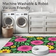 thumbnail image 5 of ODIKA 5'x7' Machine Washable Non-Slip Area Rug, Blooming Garden Flowers Yarn Crafting Kit with Printed Foundation High Traffic Rug with Pad, Black, 744122, 5 of 8